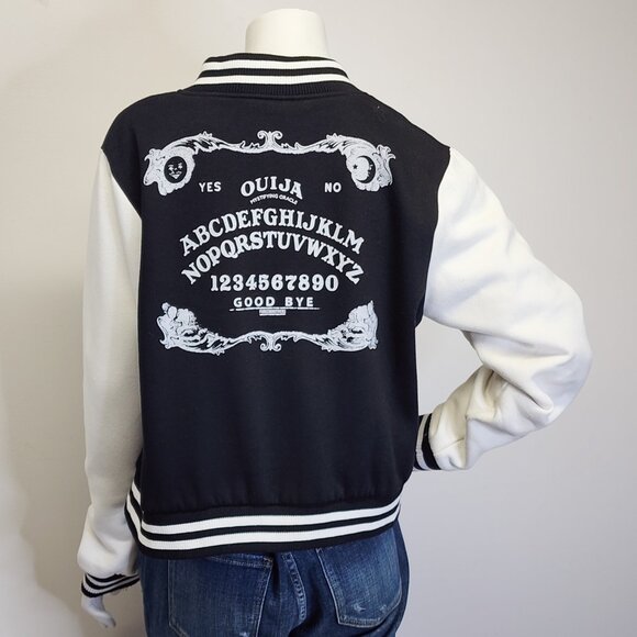 Hell Bunny Womens XL Ouija Board Retro Jacket Black & White - Picture 2 of 9